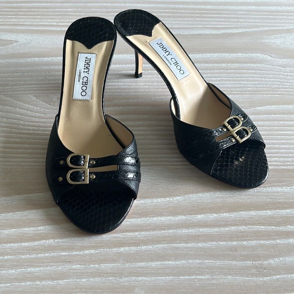 Jimmy Choo Open Toe Black Sandals size 39